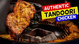 Tandoori chicken grilled on a Weber kettle