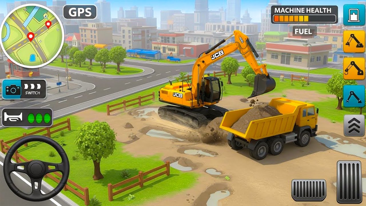 JCB Construction Simulator 3D - Real JCB Excavator Crane Game - Android Gameplay