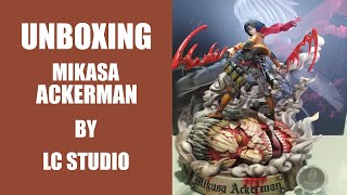 My First time unboxing [Mikasa Ackerman By LC Studio] [Attack on titan]