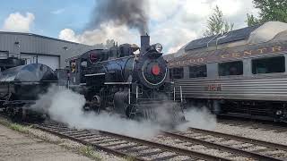 Waterloo Central Railway 0-6-0 Steam Locomotive No. 9 Pulls out of the Shops for Test Run