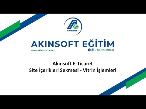AKINSOFT e-Ticaret - Vitrin İşlemleri