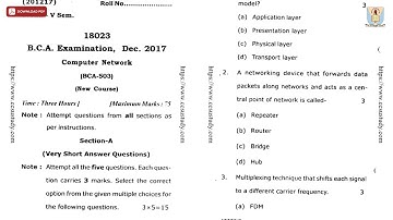 BCA 5TH SEM COMPUTER NETWORKS DEC 2017 | CCSU