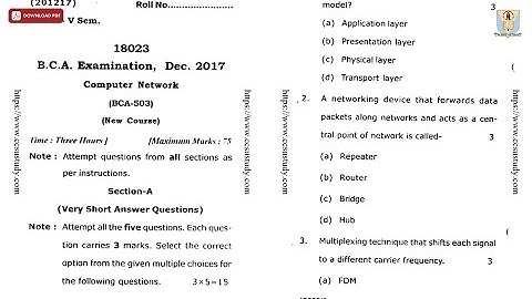 BCA 5TH SEM COMPUTER NETWORKS DEC 2017 | CCSU