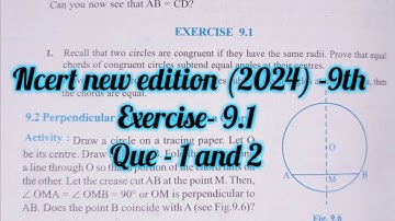 ncert maths class 9 chapter 9 ex 9.1| class 9 maths ch 9 | circle | equal chords subtend equal angle