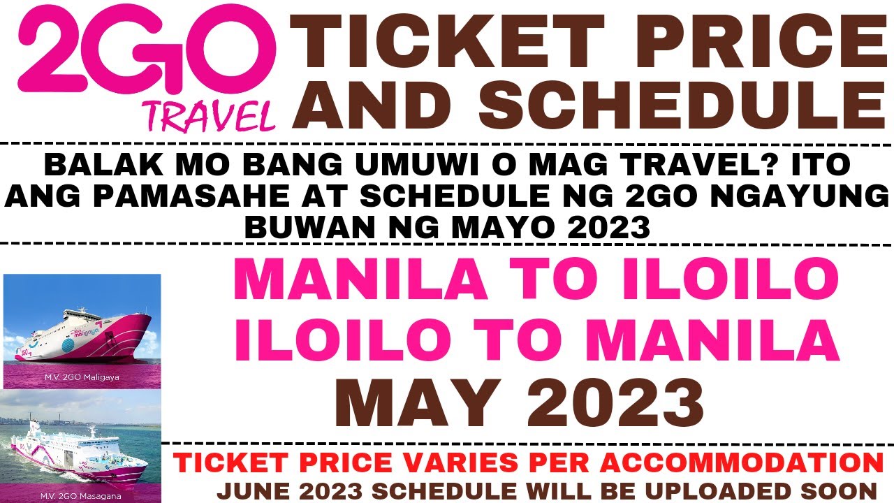 2go travel manila to iloilo ticket price 2022