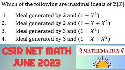 Abstract algebra ID-704087 | CSIR NET MATHS JUNE 2023