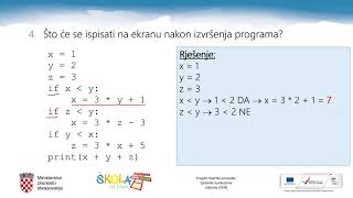 Informatika 1.r. SŠ - Programiranje u Pythonu - ponavljanje