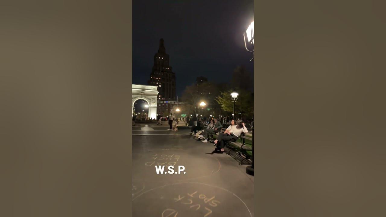 NYC- Washington Square Park/vaporwave at night