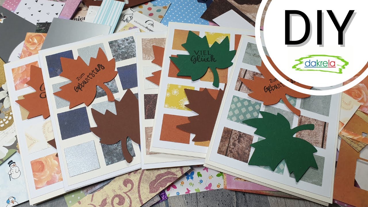 5 tolle Karten aus Papierresten - schnell und einfach gemacht