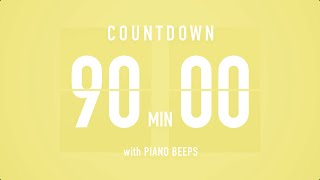 90 Minutes Countdown Timer Flip Clock / + Piano Beeps 🎹