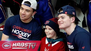 Brave 10-year-old fan meets Cole Caufield and Nick Suzuki