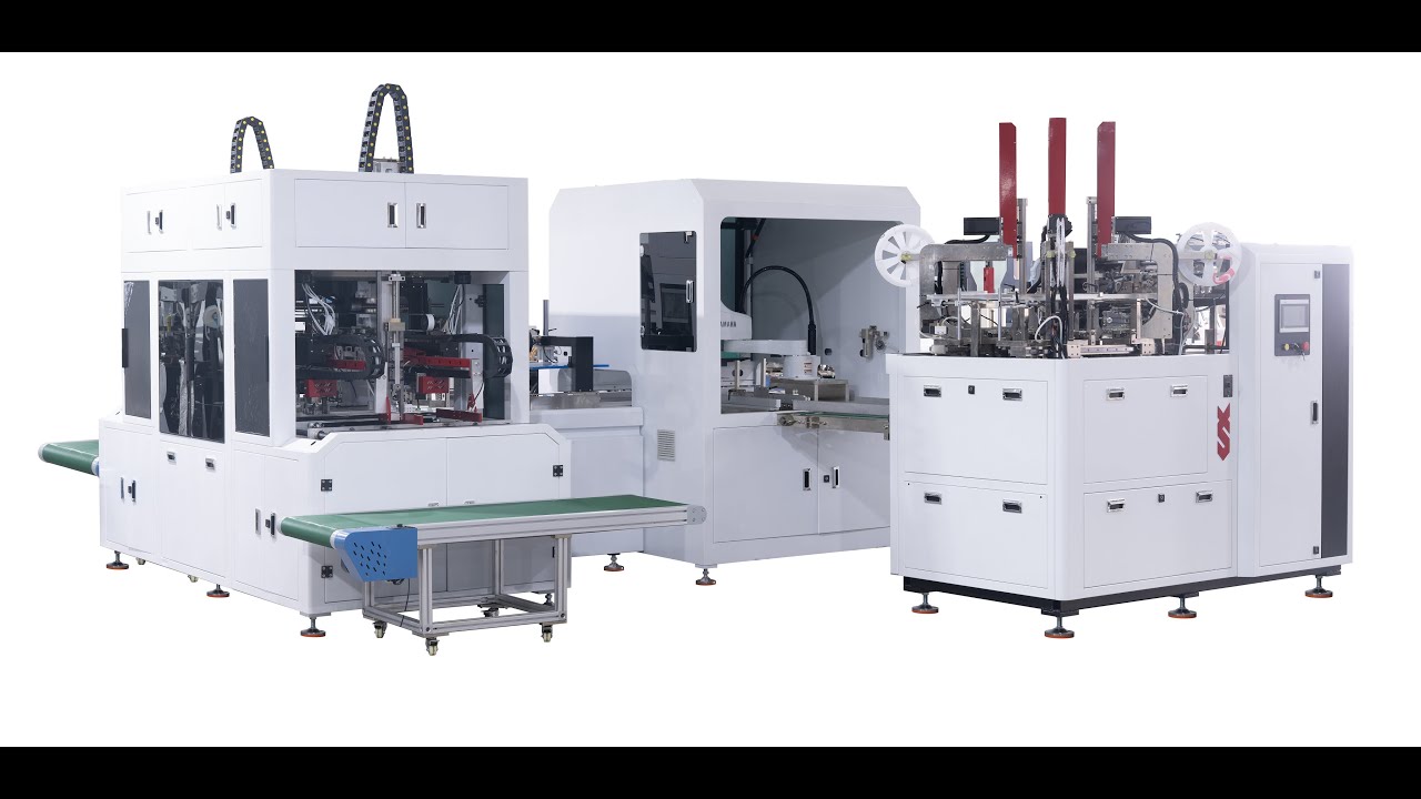Fully Automatic Box Making Line with 2 box making machines JX-CS620B ...