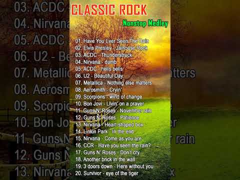 Top 100 Classic Rock Metallica, Acdc, Nirvana, Ccr, U2, Scorpions, Bon Jovi, Gnr, Rolling Stones