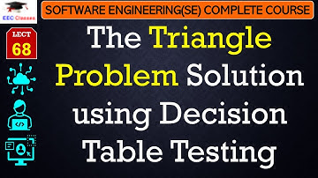 L68: The Triangle Problem Solution using Decision Table Testing | Software Engineering Lectures