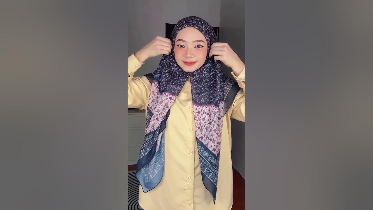 Tutorial terbaru cara pakai hijab segiempat cantik mudah dan kekinian #hijabstyle #hijabers #jilbab