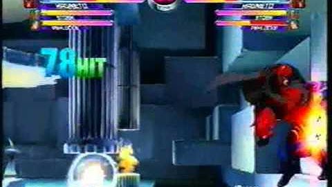 MvC2: 105 hit Rom (2 chars) - post dizzy continuation
