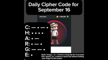 Daily Cipher Code for September 16 #hamsterkombatdailycipher #ciphercodes #dailycipher