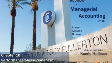 Chapter 10: Performance Measurement (Brewer, 8th ed.)