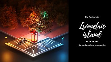Isometric Island | Blender 2.82 New Tutorials | process and modelling video