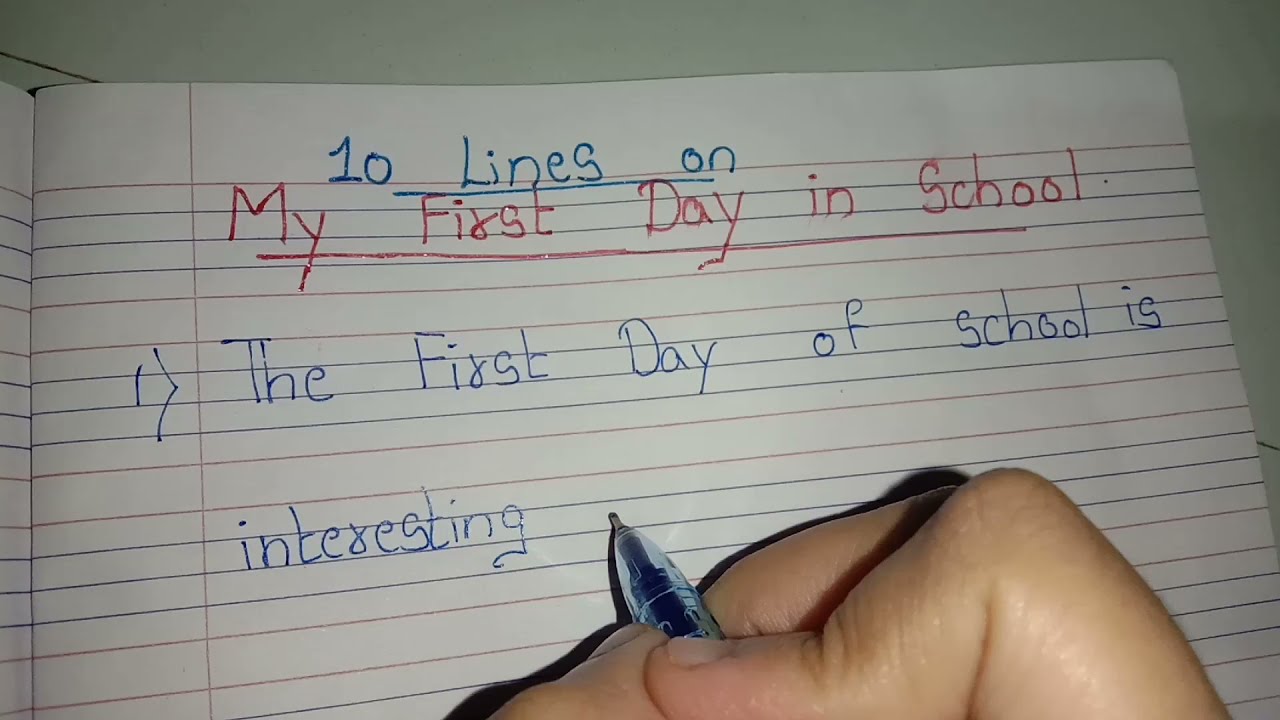 first day in school essay 10 lines