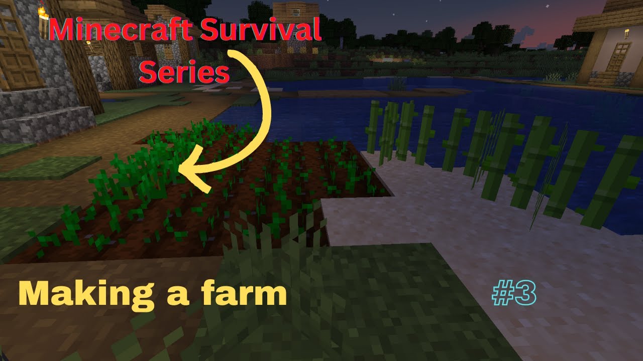 Making a farm in minecraft.Minecraft Survival Series Part 3. YouTube
