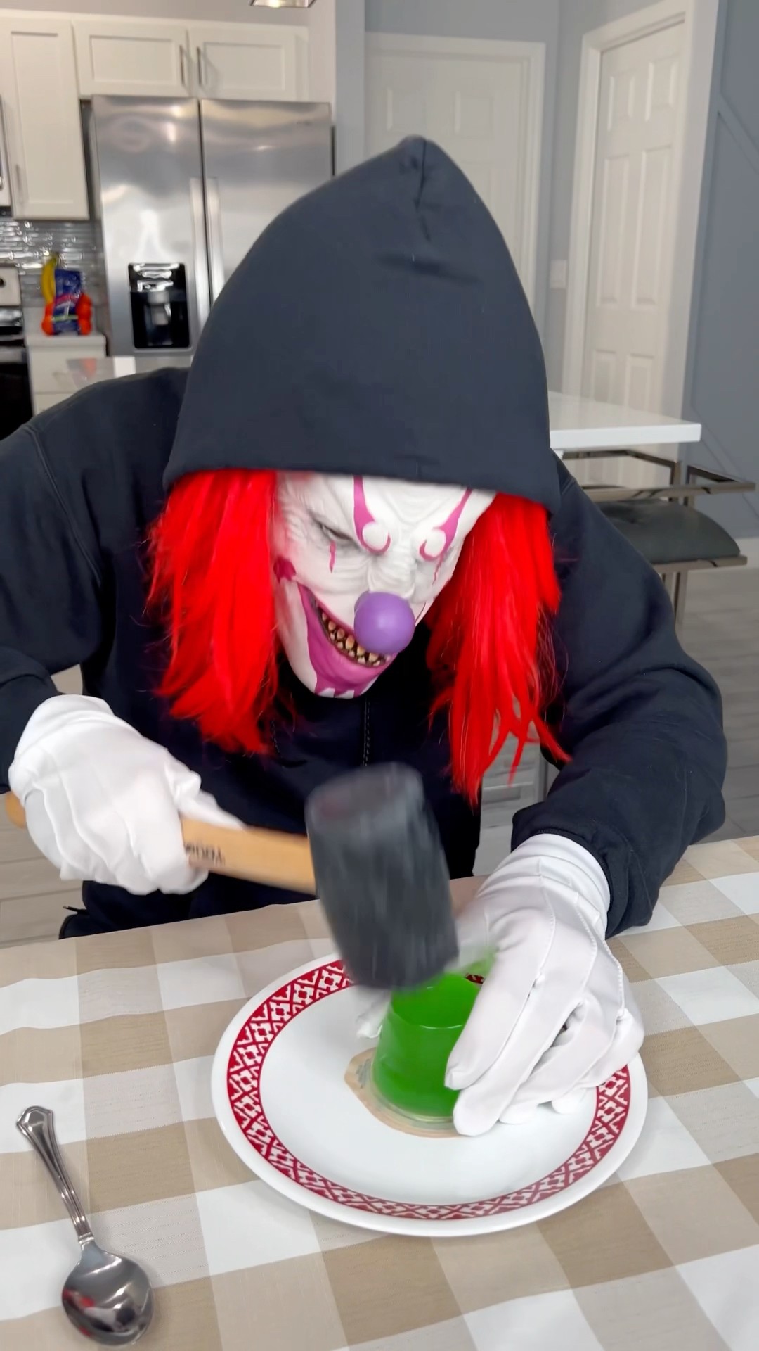 Monster helps clown to open jello ?? #shorts