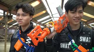 GUGU Nerf War : Three Warriors SWAT TEAM CID Dragon Attack Crime XICMAN MASK The Winner