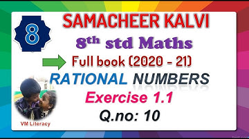 TN 8th maths rational numbers /  rational number ascending descending order/ exercise 1.2 Q.no 10