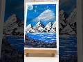 "Moonlit mountain under silent sky" Easy painting ||Anyone can try #shortsfeed #painting #scenery
