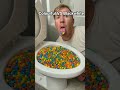 Experiment: Eating Tropical Skittles Candy in the Toilet #shorts #finland #kittila #aalto #laplandia