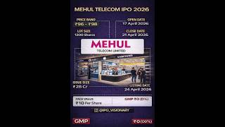 Mehul Telecom IPO 2026 🔥 | GMP 0% 😳 | Apply or Skip? 🤔#shortsfeed #ipo2026 #viral #smeipo #iporeview