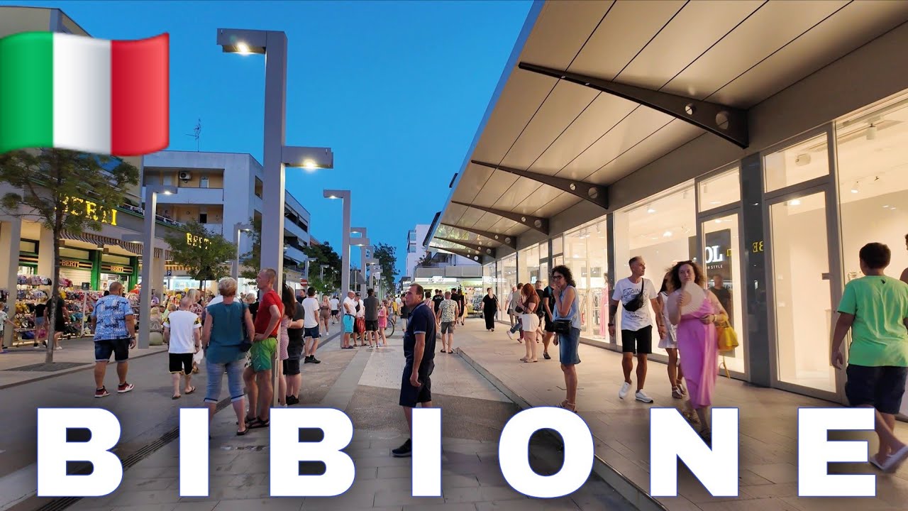 Bibione,  Italy || Evening Walking Tour 4K UHD