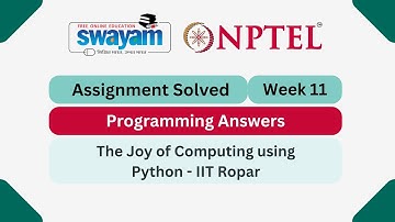 The Joy of Computing using Python Week 11 || Programming Answers || #nptel #nptel2025 #myswayam
