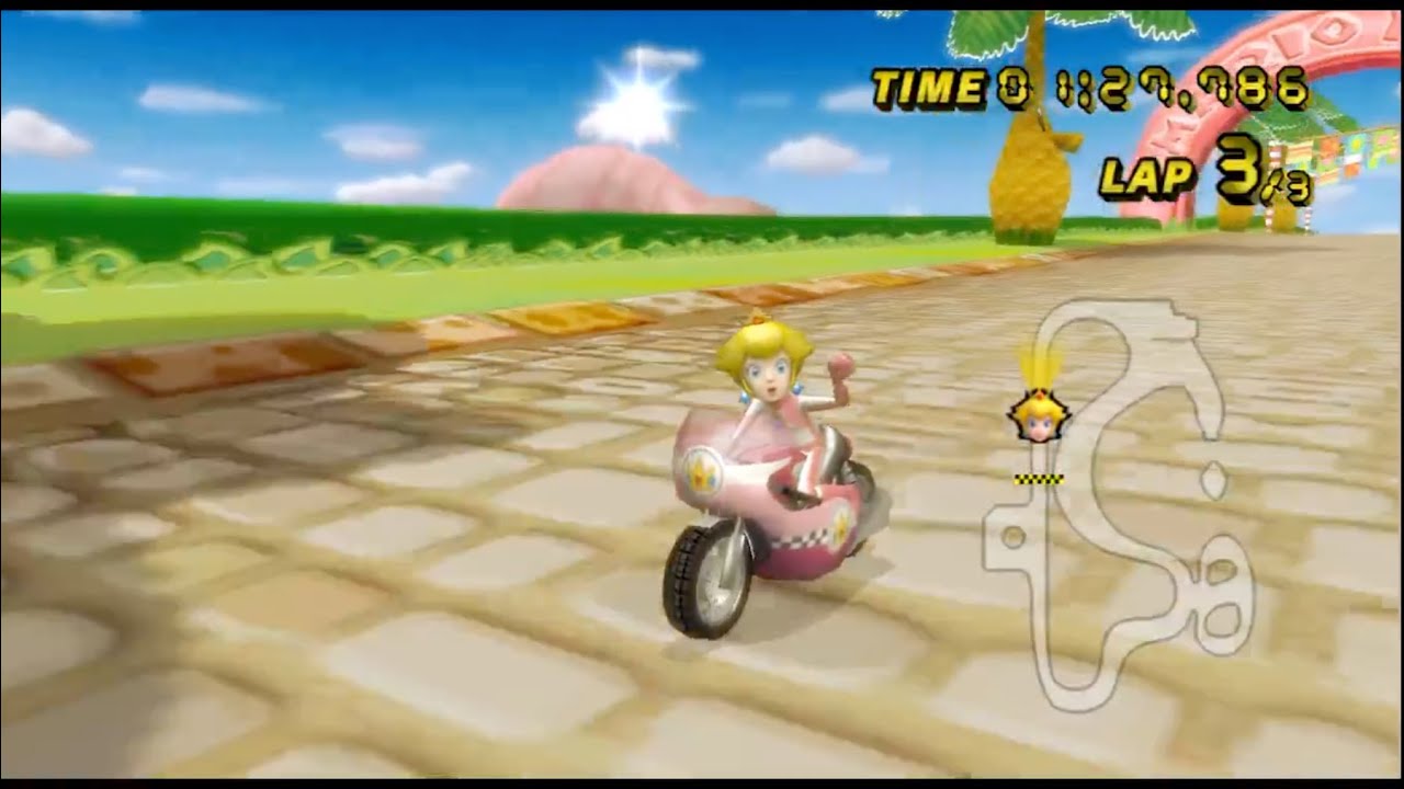 Mario Kart Wii Time Trial - Peach - GCN Peach Beach マリオカート