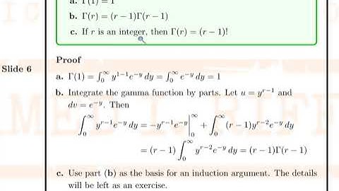 CHAPTER 4 SPECIAL DISTRIBUTIONS: 4.6 The Gamma Distribution