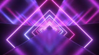 Future Neon Laser Squares with Ultraviolet Light Tunnel Reflections 4K VJ Loop Moving Background