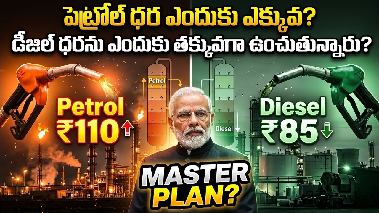 Why Petrol Prices are Higher than Diesel explained in telugu | Crude ...