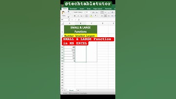 SMALL & LARGE Function in Excel - Excel Formula Hacks #excel #shorts #exceltutorial