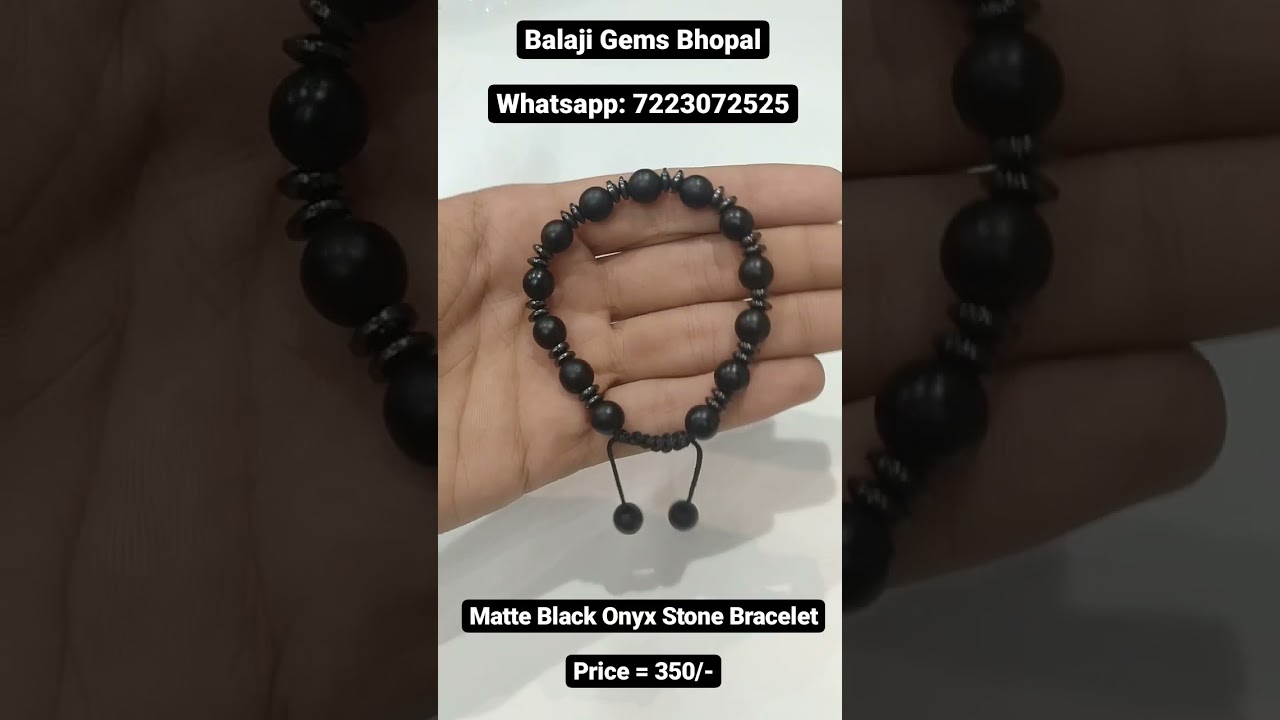 Matte Black Onyx Stone Bracelet | Whatsapp: 7223072525 
