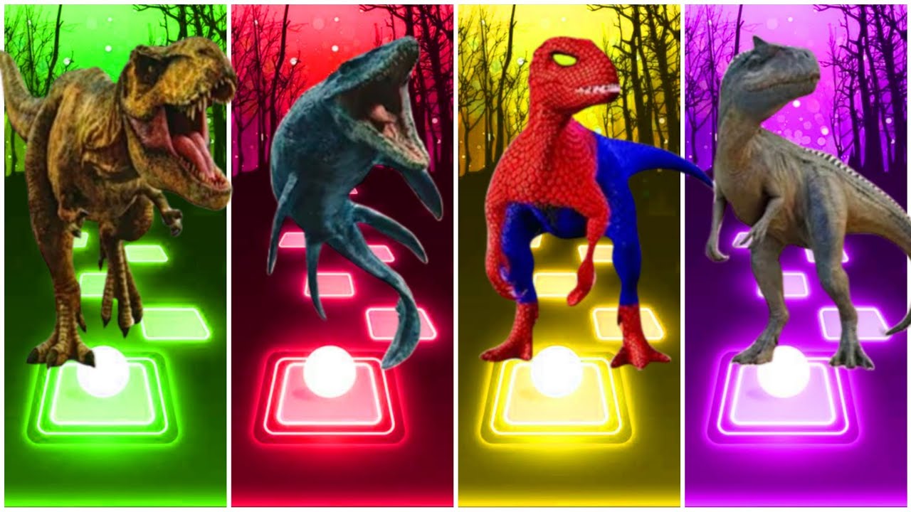 🦖JurassicWorld Tyrannosaurus 🆚The Mosasaurus 🆚The Indominus Rex 🆚The Allosaurus ||🎵CoffinDance
