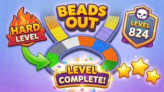 🔴 Beads Out Level 824 Walkthrough | Hard Level Solved! 🧩
