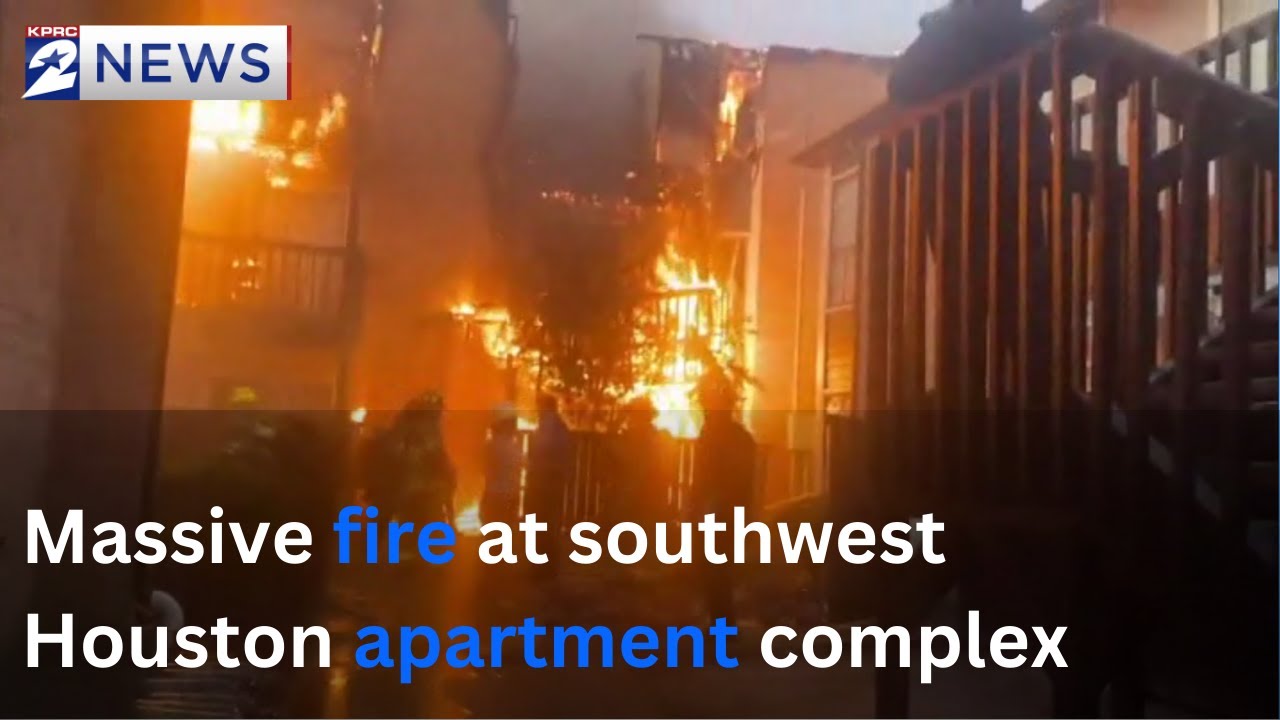 Large fire burns at southwest Houston apartment complex - YouTube