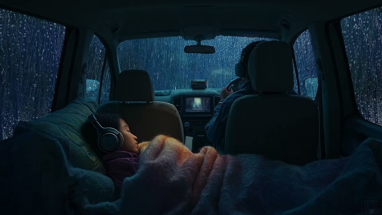 Sleep Instantly: Girl Sleeping in Car during Heavy Rain ASMR