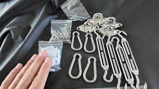 Sun Shade Sail Hardware Kit 6 Inch for Rectangle & Triangle Shade Sail Install, Stainless Steel