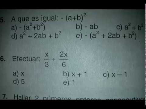 Examen De Conocimiento Matematica Adm Pnp 2001 Youtube