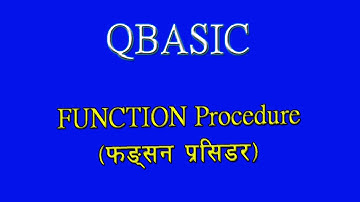 33 Tutorial on Function Procedure in Nepali