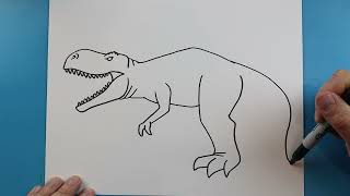 How to Draw TREX from JURASSIC WORLD DOMINION