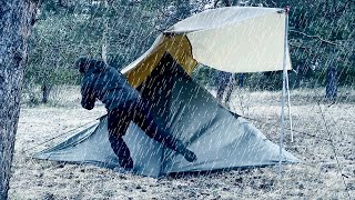 Camping in Heavy Rain, Rainstorm and Thunderstorm • Relaxing Sound of Rain
