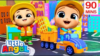 Lets Drive a Construction Truck | Job and Career Songs | Little Angel Nursery Rhymes for Kids