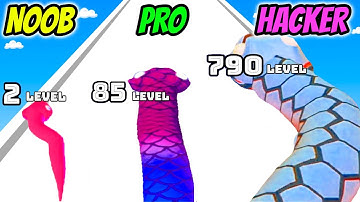 NOOB vs PRO vs HACKER in Colorful Snake Update
